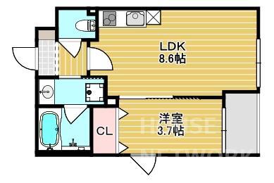 シュエットメゾン綾小路の間取り