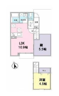 越谷市大字大竹のアパートの間取り