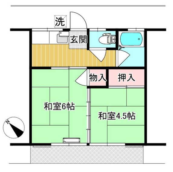 府中市四谷のアパートの間取り