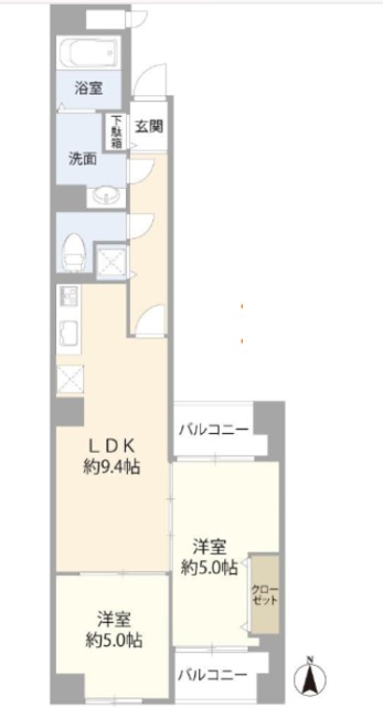 中央区八丁堀のマンションの間取り