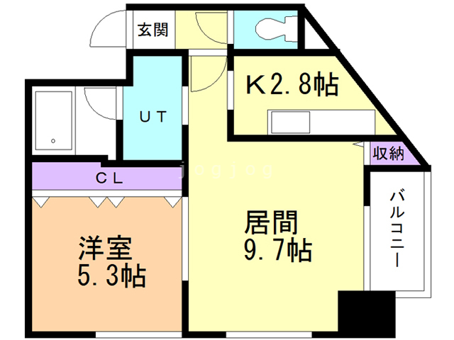 札幌市西区西野三条のマンションの間取り