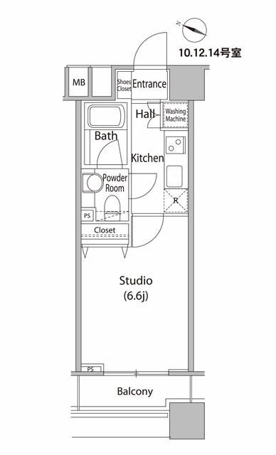 新宿区西新宿のマンションの間取り