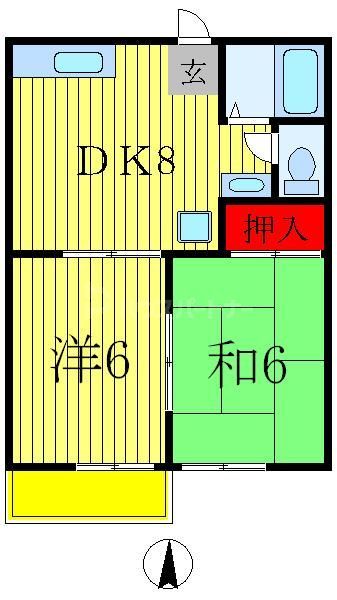 松戸市松戸新田のアパートの間取り