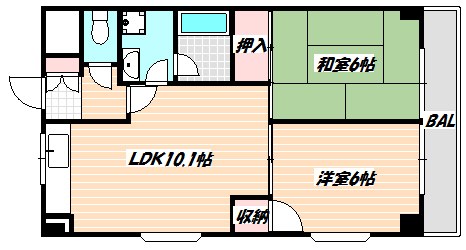 市川市湊のマンションの間取り