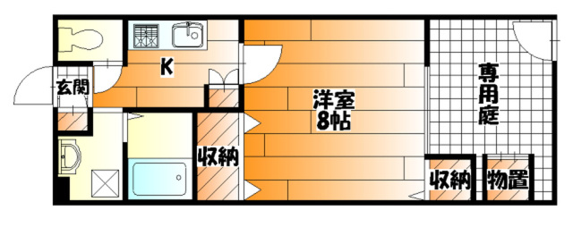 広島市安佐南区祇園のアパートの間取り