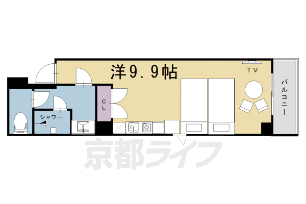 京都市中京区朝倉町のマンションの間取り