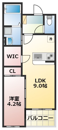 熊本市中央区坪井のアパートの間取り