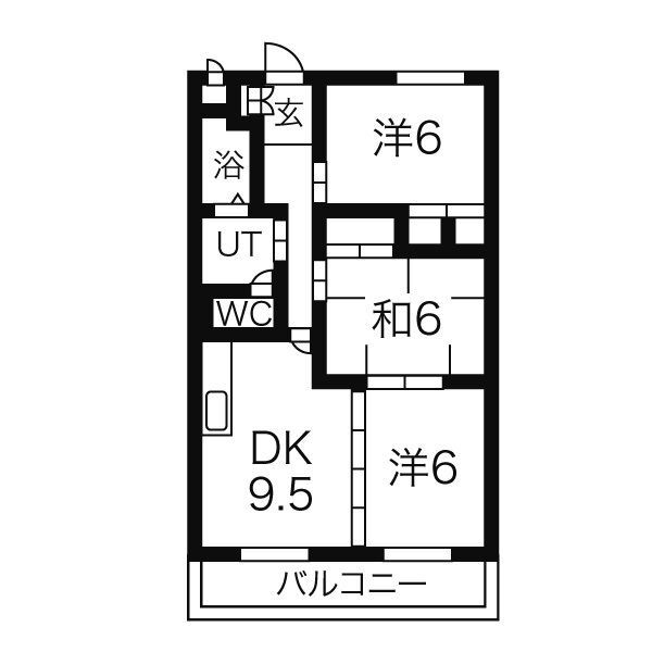 知多市新舞子東町のマンションの間取り