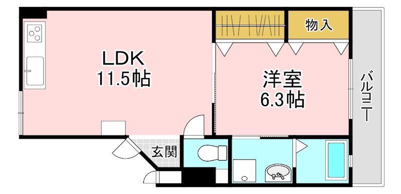 野洲市北野のマンションの間取り