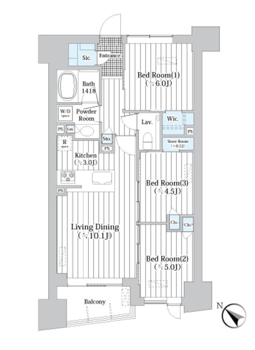 中央区新川のマンションの間取り