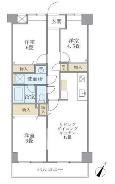 大田区田園調布本町のマンションの間取り