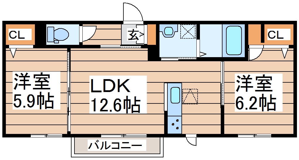 シャーメゾン薬師堂　Iの間取り