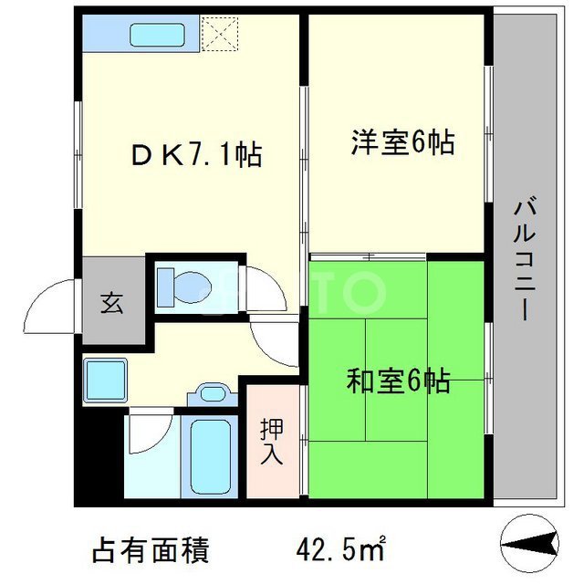 上阿達谷口マンションの間取り