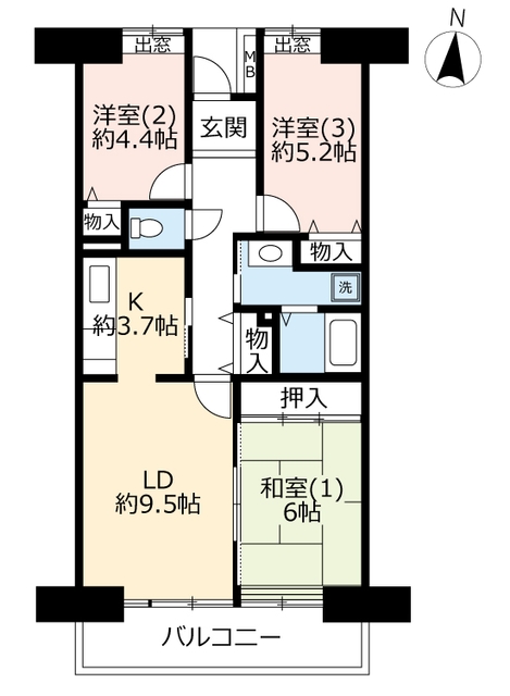 ＵＲコンフォール横須賀本町の間取り