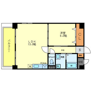 大阪市生野区中川西のマンションの間取り