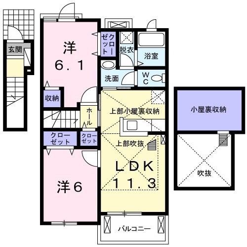 大阪府東大阪市玉串町東２（アパート）の賃貸物件の間取り