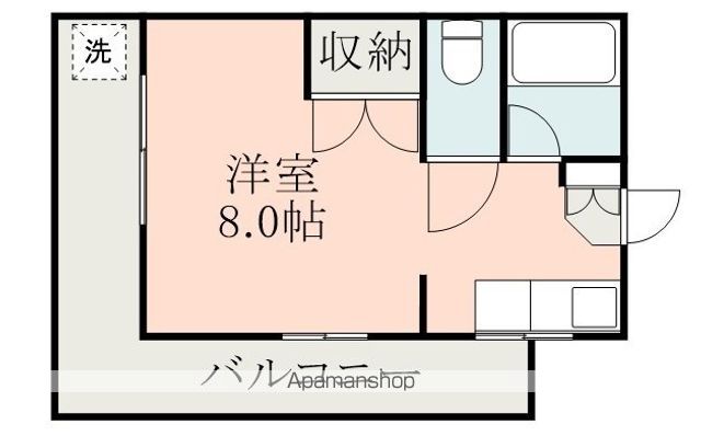 熊本市電健軍線 神水交差点駅 徒歩10分 5階建 築39年の間取り写真