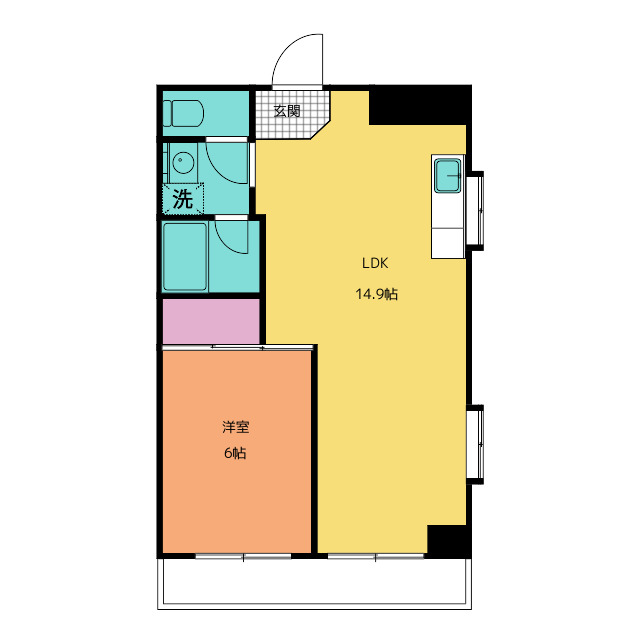 レスカール一番町の間取り