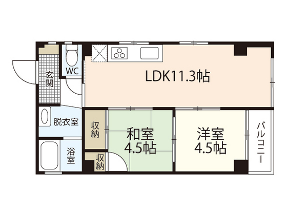 広島市南区上東雲町のマンションの間取り