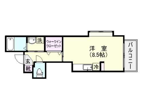 【鹿児島市荒田のマンションの間取り】