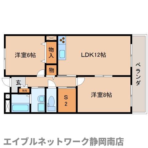 静岡市駿河区登呂のマンションの間取り