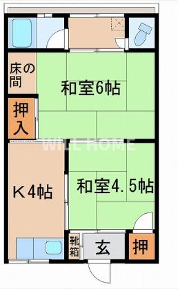 和歌山市湊のマンションの間取り