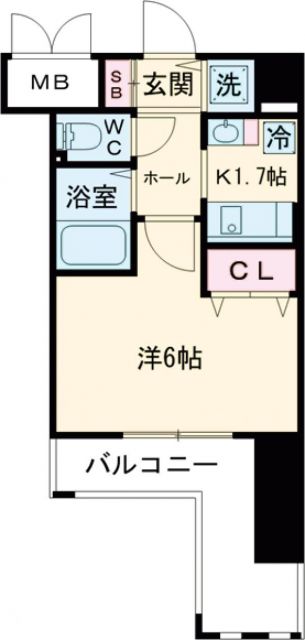 神戸市中央区花隈町のマンションの間取り