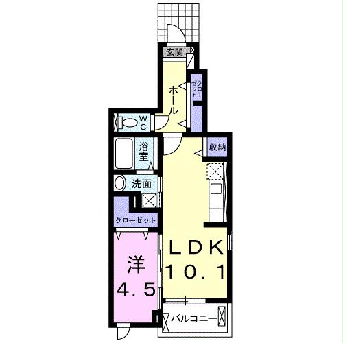 蒲郡市鹿島町のアパートの間取り