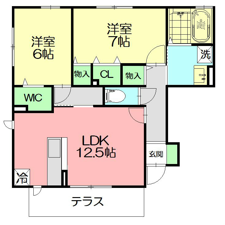 藤沢市辻堂元町のアパートの間取り