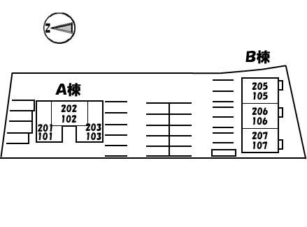 【プリマクラッセ　Ｂ棟の駐車場】