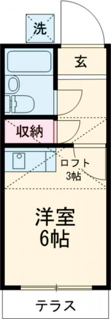 八王子市越野のアパートの間取り