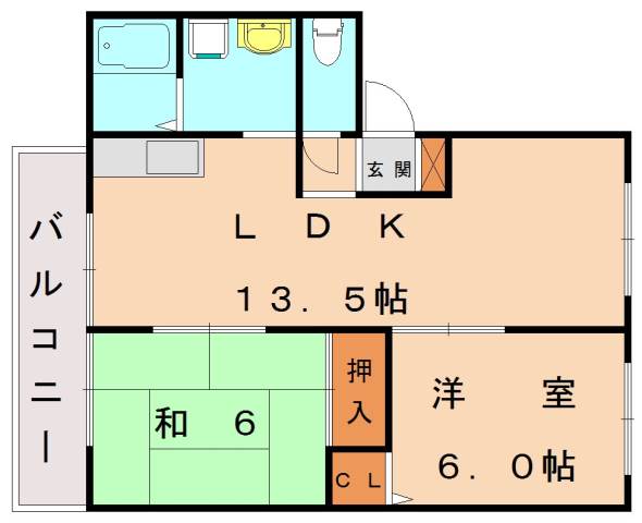 宗像市須恵のアパートの間取り