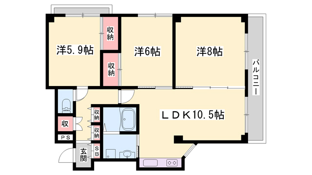 【サンハイツ白鷺の間取り】