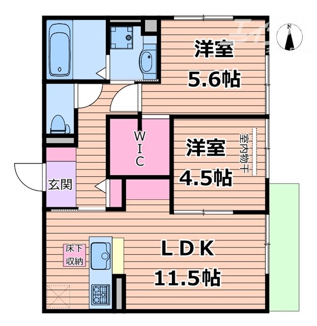 吹田市豊津町のアパートの間取り