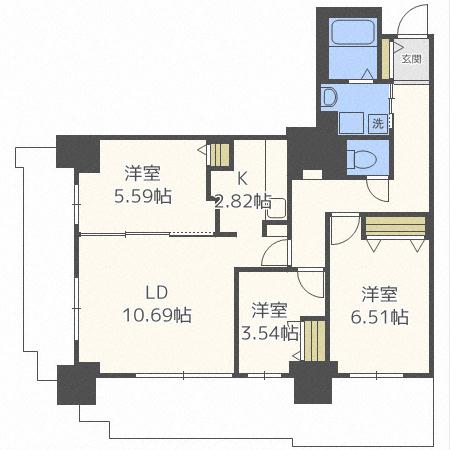 パシフィックタワー札幌の間取り