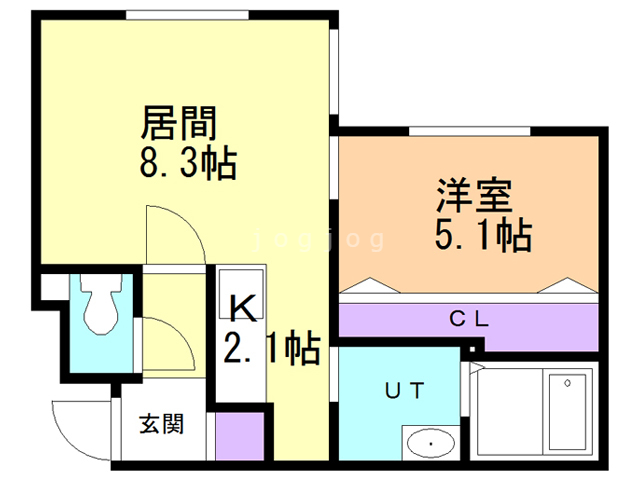 【札幌市東区北十六条東のマンションの間取り】