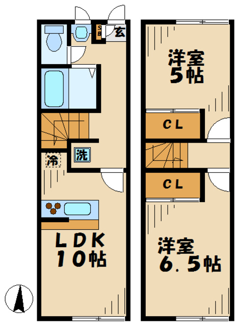 座間市新田宿のアパートの間取り