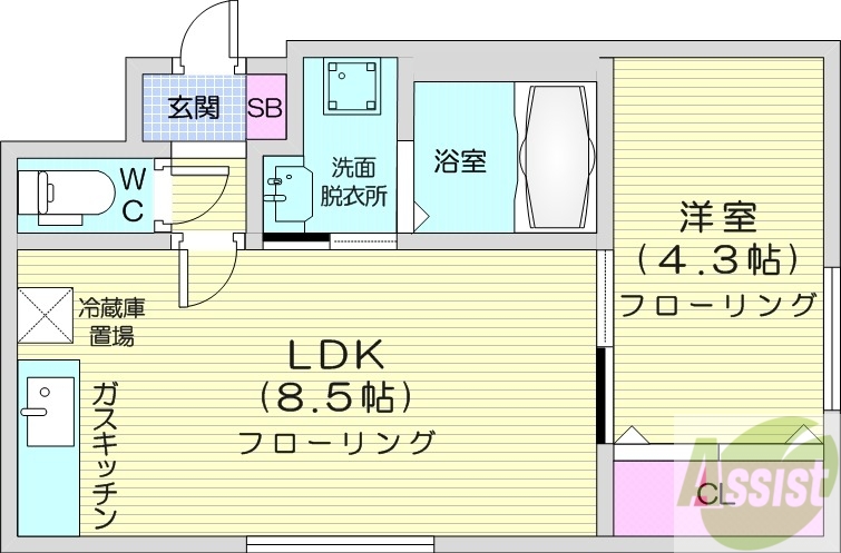 GIRAFFE東札幌の間取り