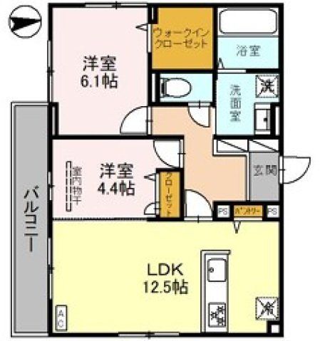 東大阪市花園東町のアパートの間取り