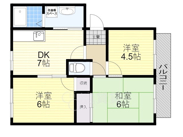 川西市平野のアパートの間取り