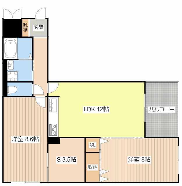 【湖南市石部南のマンションの間取り】