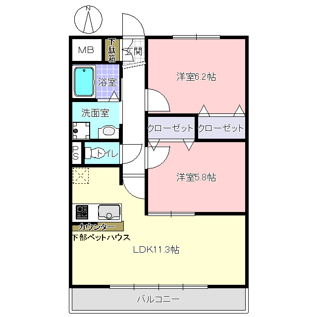 コンフォート弐番館の間取り