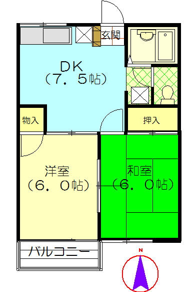 ハイム亀尻1の間取り