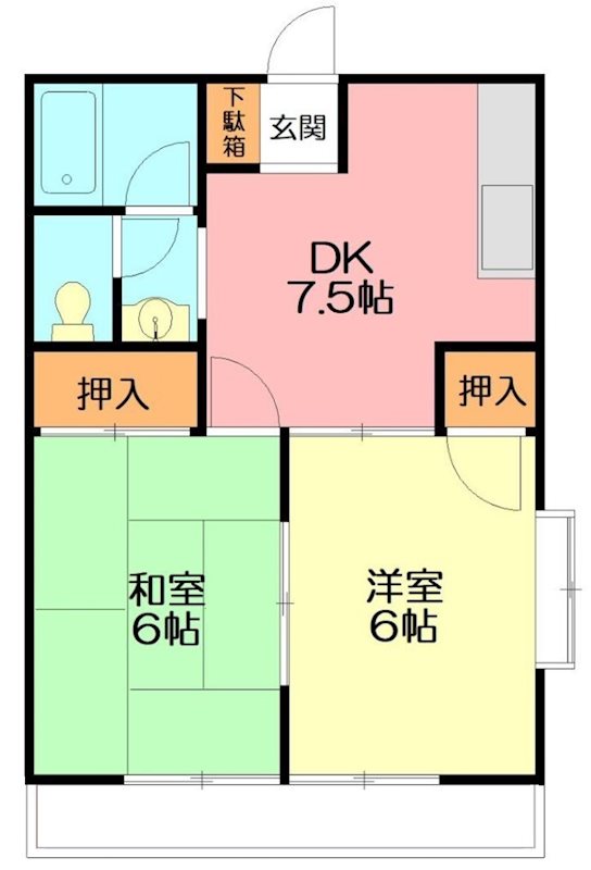 平塚市東真土のアパートの間取り