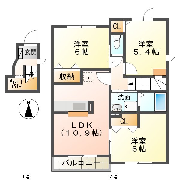 メゾン　アンジュ　Ｄ棟の間取り