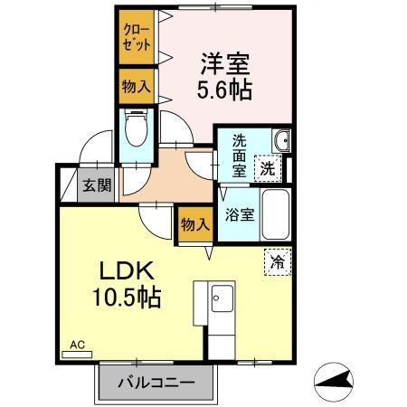 中間市長津のアパートの間取り