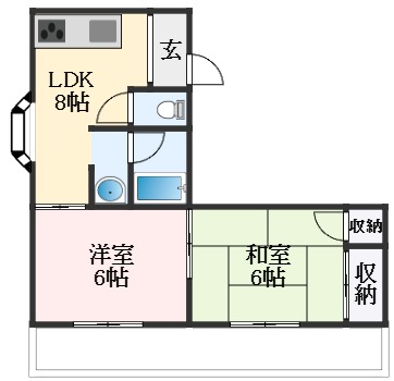 松原市阿保のマンションの間取り