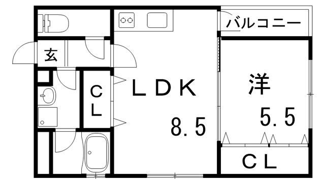 アネシスコート門口の間取り