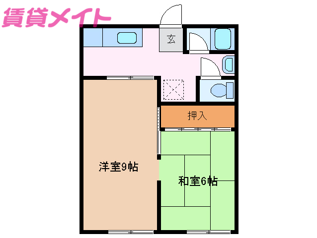 津市白塚町のアパートの間取り