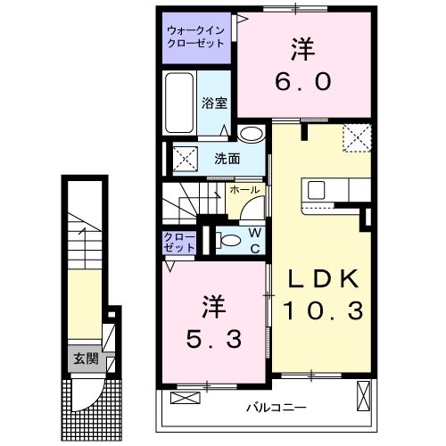 Ｖｉｏｌａ　Ｓｏｌｅ　東灘IIの間取り